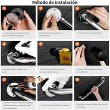 Set 2 Barras de Apoyo de Acero Inoxidable 60 cm, Pasamanos Antiderrapantes para Baño, Cama y Escaleras, Diseño Resistente y , Soporte Práctico para Mayor Estabilidad y Comodidad en el Hogar - Plateado - Ver 3