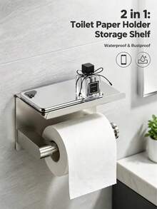 Tempat Tisu Toilet dengan Ruang Penyimpanan di Bagian Atas - Mudah Dipasang, Cocok untuk Kamar Mandi dan Meja Rias, Pemasangan Sederhana - Tersedia dalam Berbagai Pilihan Warna Seperti Matte, Mengkilap, Hitam, Putih, dan Abu-abu - c - View 2