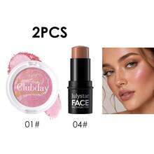 Effortless Sculpt Blush Contour Makeup Set, Marbled Baked Blush Brings Luminous Natural Flush, Contour Stick Enhances Facial 3D Effect. Lightweight Non‑Greasy Texture, Keeps Flawless All‑Day Look For Various Makeup Styles. - Set - View 16
