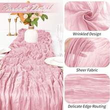 1pc/5pcs 90*180cm Solid Color Table Runner, Minimalist Polyester Table Liner Decoration, For Dining Table - Pink - View 6