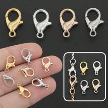 100pcs Random Mixed Color Lobster Clasp, Suitable For DIY Phone Chain End Clasp, Jewelry Clasp, Necklace, Bracelet, Anklet, Jewelry Making, Keychain, Bag Pendant, Accessory Making Material, DIY Jewelry Making Parts - Lobster Claw Clasp - View 7