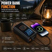 Pompa Ban Kompresor Udara Nirkabel 150PSI dengan Layar Digital, Pengisian Cepat, Mati Otomatis, dan Lampu LED, Pompa Ban Elektrik Isi Ulang untuk Mobil, Sepeda Motor, Sepeda, dan Bola Olahraga, Hanya Model D dengan Fungsi Pengisian Daya Ponsel, 7.4V/DC12V 2000MAH - Wireless - View 10