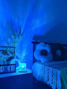 1pc 16-Color Water Ripple Projection Night Light, Glowing Cube Crystal Lamp With Touch/Remote Control, Perfect For Bedroom, Game Room, Party And Special Occasions Like Christmas, Valentine's Day, Wedding And Birthday - Multicolor - View 1