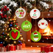 The Grinch 1set Christmas Ball Decorative Pendant, Christmas Tree Pendant, Decorative Ball, Shopping Mall Window Hanging Decoration - Multicolor - View 2