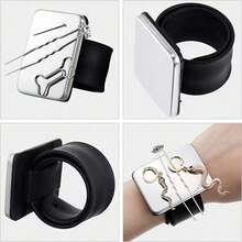 1pc Black Silicone Magnetic Wristband, Strong Magnetic Metal Surface For Adsorbing Sewing Pins And Hair Clips, Dual-Use For Patchwork Sewing And Hair Styling, Elastic Wrist Band Fits Wrist, Professional Practical Accessory For Handmade And Hair Salon - Multicolor - View 5
