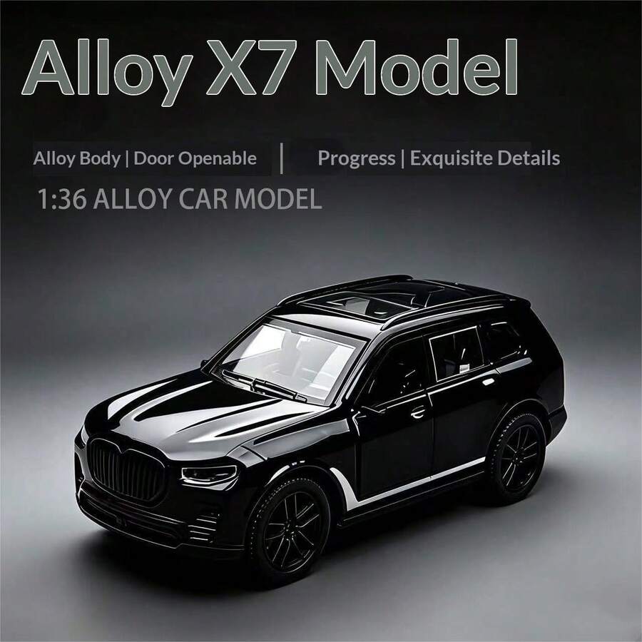 1:36 Scale X7 Alloy Diecast Model Car, Premium Desktop Collectible For Car Enthusiasts. Opening Doors, Exquisite Detailed Craftsmanship, Available In Black, Blue, And Yellow. Suitable For Home Display, Desk Decoration, And Gift-Giving, Satisfying The Collection Hobby Of Car Lovers.