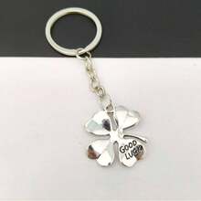 10pcs/20PCFour Leaf Clover Keychain, Good Luck Charm, Gold & Silver Tone Metal Pendant For Women, Bag, Purse, Backpack, Car Keys, Lucky Gift Accessory - Multicolor - View 12