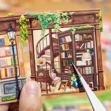 1 Pack 3-Fold Corner Scene Sticker Collection Book, Healing 3D Miniature Shop Scene Children DIY Puzzle Sticker Art, Scrapbook Scene Stickers, Fun Scene Collage Casual Daily Stickers - Miniature Street Scene - View 5