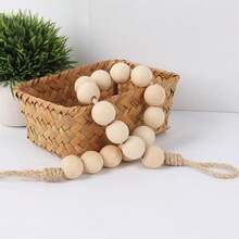 1pc Boho Wooden Bead Hanging Paper Towel Holder, Rope Woven Wall‑Mount Toilet Roll Storage Rack, Decorative Tissue Dispenser For Bedroom Kitchen Bathroom, Room Decor, Bedroom Decor, Home Decor Farmhouse Wall Decoration - Multicolor - View 4