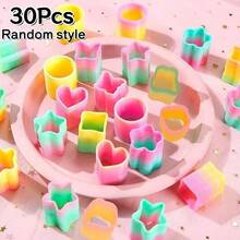 1Pc/5/10/15/20/25/30/35/40/45/50Pcs Gradient Rainbow Shaped Elastic Spring Rings, Multi-Style Stretchable Spring Rings, Heart Star Square Gradient Colorful Elastic Pull Rings, Random Style - Multicolor - View 20