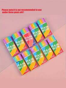 12pcs Multicolor Rainbow 2B Creative Erasers, Soft PVC Sandwich Erasers, Low Dust Correction Erasers. Cute Cartoon Stationery, Suitable For Student Writing, Drawing Correction, Homework Erasure, Classroom Use, And As Children's Reward Gifts. High Cost-Performance, Fashionable And Erasers, Ideal Choice For School Daily Supplies. - Multicolor - View 9