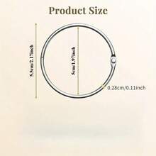 10pcs Metal Shower Curtain Rings, Anti-Drop Round Shower Curtain Hooks, Rust-Proof Shower Curtain Rod Hooks, Smooth Sliding Shower Curtain Rings, Easy Installation, Bathroom Shower Curtain Accessories, Suitable For Standard Shower Curtain Rods - Silver - View 4