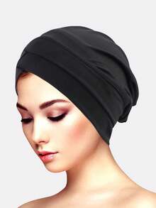 3pcs Women's Double Crossed Stretchy Beanie Hats, Base Layer Hat Scarf Headgear, Suitable For Daily Use Sleep Bonnet,Holiday,Festival - Multicolor - View 13
