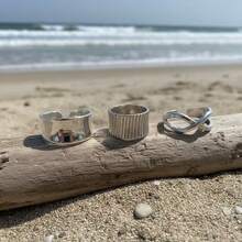 9pcs Random Set Men's Women's Unisex Personalized Hollow Asymmetrical Asymmetric Stackable Rings, Material, Suitable For Daily Wear, Gatherings, Music Festivals Or Parties (No Box) - Silver - View 6