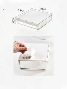 1pc Under Desk Hidden Drawer, No Drilling Adhesive Transparent Storage Box, Student Desk Stationery Pen Slot, Office Supplies Organizer - White - View 11