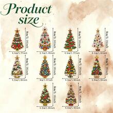 10 Pcs/Set 5D DIY Diamond Painting Christmas Decoration Set - Christmas Ornaments, Featuring A Christmas Tree Pattern, Suitable For Holiday Decoration And Handicraft Making, Christmas Decorations, Christmas Handicrafts - Christmas Tree - View 3