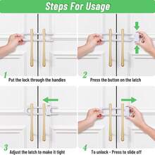 Cabinet Lock, Baby Safety U-Shaped Child Safety Lock, Sliding Drawer Lock, Tool-Free Installation Child Proof Lock, Handle Cabinet Door Latch, Easy To Use - Multicolor - View 7