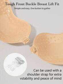 1/2pcs (Includes 20 Nipple Covers) Mango-Shaped Front-Closure Breast Pads With Transparent Shoulder Straps, Invisible Bra, Soft And Comfortable, Suitable For Backless Dresses, Wedding Gowns, Date And Party Outfits - Multicolor - View 4