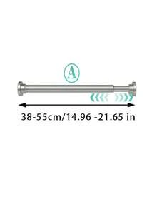 1pc Extra Long Stainless Steel Telescopic Shower Curtain Rod, Curtain Rod, Door Curtain, Wardrobe Rod, Shower Curtain Rod, Tension Rod, Clothes Drying Rod, Pull Curtain Rod, Window Curtain Rod, Wardrobe Hanging Rod, Extendable Rod, Laundry Drying Rod, Hanging Rod Bracket, Kitchen Utensil Storage Rod, Black Room Divider, Spring Curtain Rod, Spring Shower Curtain Rod, No Drilling Required, Adjustable Bathroom Divider Spring Rod - A - View 15