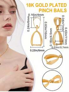 18K Gold Color 10pcs/5pcs Pendant/Pendant Clasp, Buckle And Hook Set For DIY Necklace Jewelry Making - Jewelry Pendant - View 3
