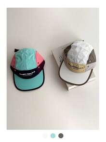 Unisex Colorblock Patchwork Flat Bill Snapback Hat, Streetwear Hip Hop Cap, Quick Dry Breathable Baseball Cap For Outdoor Sports, Summer Sun Protection,Beach,Travel - Multicolor - View 6