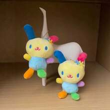 1個 Sanrio 花朵小兔子兒童毛絨玩具背包配件小吊飾鑰匙圈 - 彩色 - 查看 2