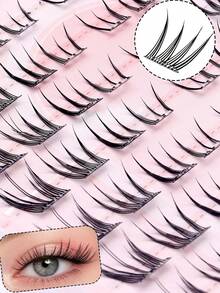 Glue-Free 10-Row 9-14mm C-Curl False Eyelashes, Large Capacity Lightweight Upgraded Lashes, Long-Lasting Lifted Shape, Soft & Comfortable Wear, Natural Fluffy Look For Daily Eye Makeup - C - View 2