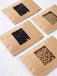 50pcs Kraft Paper Seed Storage Envelopes With Transparent Window, Pre-Printed Seed Record Template, Self-Sealing Reusable Seed Bags, Vegetable Flower Herb Seed Collection Paper Storage Envelopes, Garden Harvest Seed Organizing Envelopes - Wood Color - View 9
