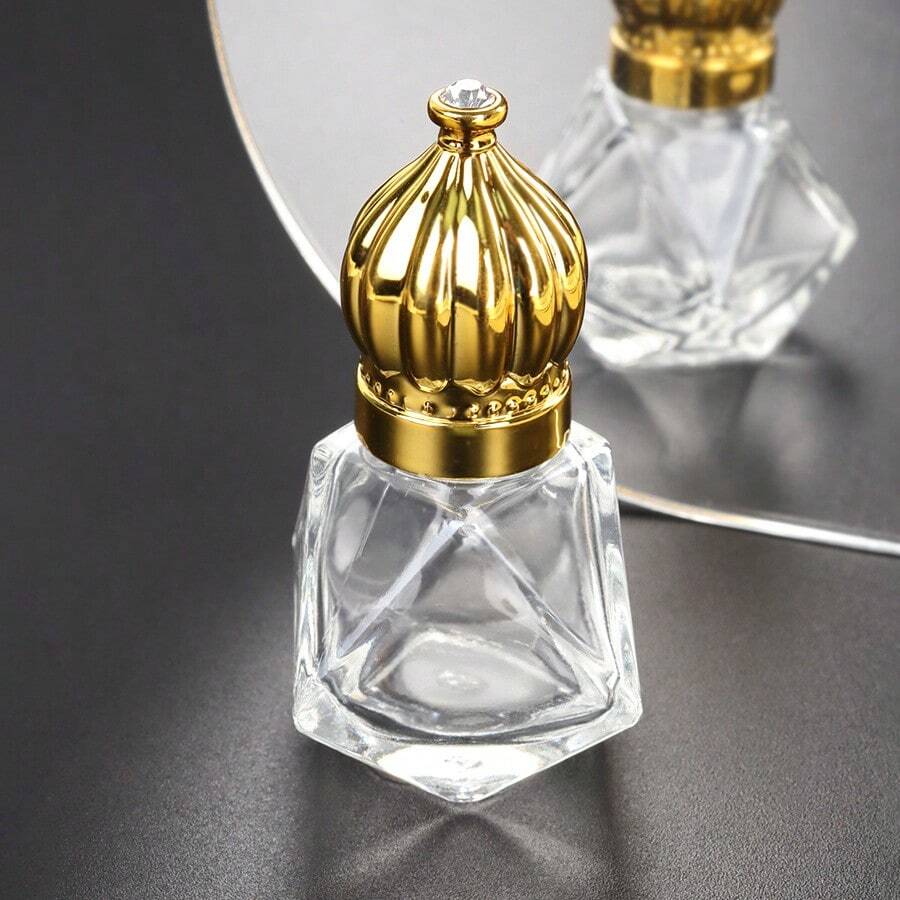 Botol Parfum Isi Ulang Portabel, Botol Semprot dan Silinder Kosong dari Kaca Potong dengan Tutup Mahkota, Wadah Parfum Mini untuk Tas Tangan Wanita, Aksesori Kosmetik Kecantikan untuk Penggunaan Sehari-hari dan Hadiah - MultiWarna - View 1