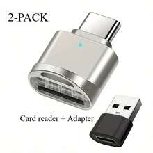 USB C Metal Micro/SD Card Reader, With USB C To USB Adapter, Supports Micro/SD Storage Cards, Suitable For Phone, Computer, Tablet, Car Monitoring Video, Phone Memory Expansion, High-Speed Card Reader, Portable Plug And Play - Multicolor - View 7