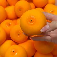 1pc Orange Squeeze Toy, Super Soft TPR Slow Rebound Stress Relief Toy, Back To School Season Pressure Release Toy, Soothe Mood, Relieve Daily Stress, Practical Hand Training Toy, Suitable For Daily Use - Orange - View 5