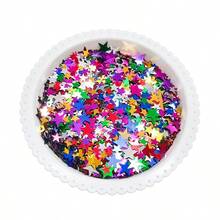 100pcs Star-Shaped Glitter Sequins, Christmas Atmosphere Decor Star Confetti, Party Tabletop Scatter Decoration Glitter - Multicolor - View 4