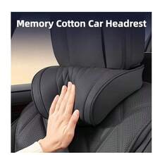 Luxury Car Neck Pillow, Nappa Headrest, Seat Cushion, Neck Support Pillow, Car Seat Pad, Comfortable And Breathable, Lumbar And Neck Support, Exquisite Embroidery, All-Season Use, Car Interior Decoration Accessories - A - View 3