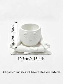 Cute Expression Planter, Succulent Plant Pot, Meditation/Hug/Heart Gesture, Indoor Decorative Plant Pot, Candy Storage Desktop Organizer Box, Home Office Decor, Plant Lover Gift - A - View 18