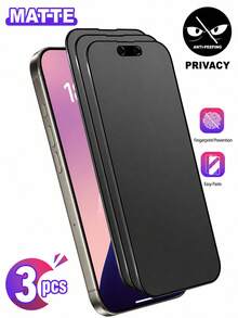 BOLLYMORE 3pcs Matte Anti-Peep Ceramic Screen Protector, Non-Glass Material, Soft Ceramic Matte Anti-Peep Privacy Protection Film, Compatible With Iphone 18/18 Pro/18 Pro Max/17/17 Pro/17 Pro Max/17 Air/17e/16/16 Pro/16 Pro Max - Anti-Peep And Anti-Glare On Both Sides, Suitable For Cafes/Commuting And Other Occasions (Anti-Fingerprint + Easy Installation Kit), Essential For Daily Screen Protection. - 3PCS Ceramic - View 48