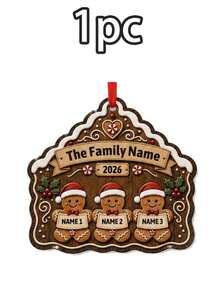 Custom Gingerbread Family Christmas Ornament, Personalized 2-5 Names Holiday Tree Decor, Festive Gingerbread House Style, Customized Family Keepsake, Customizable Name Hanging Ornament, Christmas Home Decor, Holiday Gift 2026, Christmas Decorations - Style D - View 9