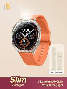 Jam Tangan Pintar Layar Lengkung D8, Bodi Ringan & Lincah Ultra Tipis dengan Desain Bola Ganda, Layar Sentuh Penuh AMOLED Anti-Silau Kecerahan Tinggi 1,32 Inci, Tahan Air IP68 untuk Berenang, Berlari, dan Olahraga, Pelacakan Kebugaran Sepanjang Hari, Kompatibel dengan Android & iOS - View 25