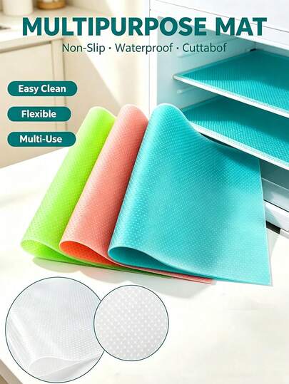 4/1pc Waterproof Refrigerator Mat, Rectangular Moisture-Proof Mat, Solid Color Easy To Clean Stain-Resistant Refrigerator Mat, Moisture-Proof Dust-Proof Drawer Cabinet Mat, Paper Heat-Insulating Cup Mat, Table Mat, Washable, Daisy And Lemon Pattern (Green), Suitable For School, Office, Home, Travel, Outdoor Garden Decoration, Room Decoration, Teacher Gift, Holiday Accessory, Garden Furniture, Garden, DIY, Bedroom Decoration, Kitchen Decoration, Dormitory Essential, Storage Room, Travel Essential, Bachelor Party Supplies, Home Decor