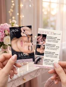 200/500/1000pcs Kartu Nama Bisnis Salon Kecantikan Kustom dengan Kode QR, Kartu Nama Informasi Media Sosial dengan Foto dan Teks Kustom, Kartu Nama Bisnis Kecil yang Dapat Diedit untuk Seniman Bulu Mata, Klinik Kecantikan, Studio, Perlengkapan Kantor - MultiWarna - View 4