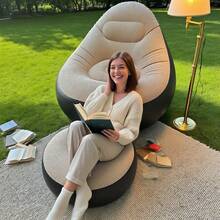 Seating furniture set / Sofa set Inflatable Sofa With Footstool | Home Slouchy Sofa Bed, Outdoor Camping Foldable Quick-Inflate Leisure Chair. High-Quality Adult Inflatable Sofa Set, Includes Sofa And Footstool 2-Piece Set. Can Be Used As A Home Slouchy Sofa Bed And Instantly Converted Into - Multicolor - View 6