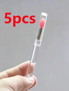 5pcs/1pc Reusable Transparent Silicone Makeup Brush Set, Includes Highlighter Brush, Professional Eyeshadow Brush, Makeup Tools - Multicolor - View 14