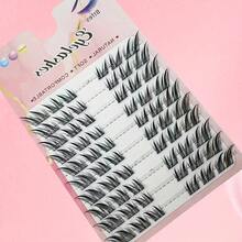 Cluster False Eyelashes Fox Cat Eye Style Natural Makeup Suitable For Cosplay And Anime Style Fluffy And Delicate Single Strand Natural Long Faux Mink Hair Dense And Fine False Eyelashes - D - View 2