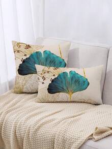 1pc Ginkgo Biloba Print Cushion Cover, Modern Throw Pillow Case, Pillow Insert Not Include, For Sofa, Home Decor - Multicolor - View 4