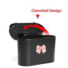 1pc Personalized Bowknot Car Trash Can, Car Seat Back/Door Hanging Storage Box, Multi-Functional Garbage Organizer, Car Accessories - Bow - View 5