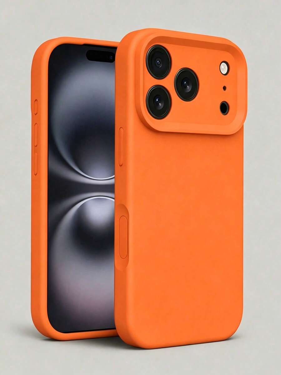 VRNOEI 高品質橘色手機殼,相容 iPhone 17 Pro Max 17 Pro 17 Air 17 16 15 14 13 12 11 18 Pro Max Plus,觸感柔軟舒適,防震保護殼 - 橘色 - 查看 1