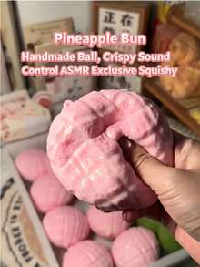 somoving Realistic Pineapple Bread Squishy Toy, Slow Rebound Fluffy Plush Squeeze, Soft Smooth Odorless, Elastic Non-Sticky Stretchable Durable, Cute Desktop Stress Relief Squeeze Gift, Suitable For Teenage Girls Office Daily Relaxation - Multicolor - View 2