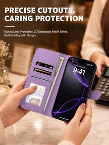 1 buah Casing Ponsel Apple Multifungsi dengan Stand Ponsel Pintar, Casing Ponsel Apple 17 Pro Max dengan Penutup Timbul 3D, Casing Pelindung Anti Guncangan dan Anti Jatuh untuk Apple 17, Tempat Kartu untuk Apple 16, Casing Ponsel Apple 13 dengan Motif Bunga Mekar 3D, Casing Ponsel Berkualitas, Cocok untuk Penggunaan Sehari-hari, Casing Ponsel Pintar dengan Perlindungan Menyeluruh, Cocok untuk Penggunaan Sehari-hari, Aksesori Ponsel Praktis untuk Honor - Purple - View 4