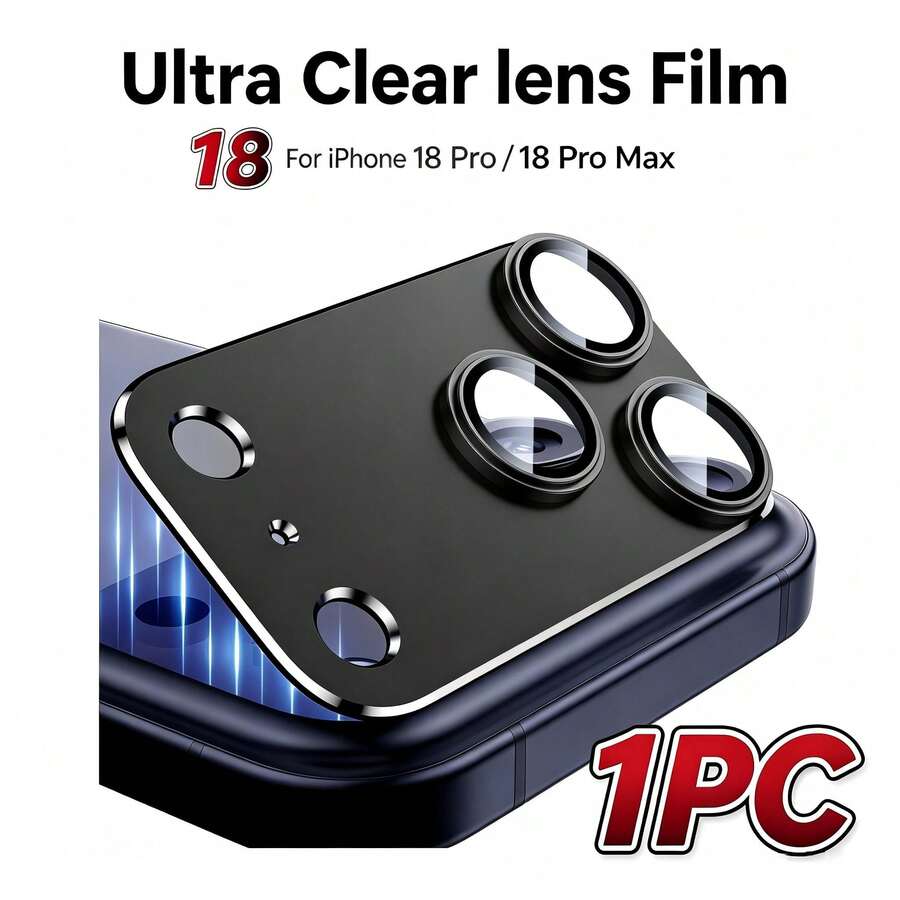 Yezodawee Camera Lens Protector Film Compatible With Apple 18 Pro Max/17 Pro, Made Of High-Quality Tempered Metal Glass, Compatible With Phone Cases, Specifically Designed For Camera Openings, Anti-Scratch And Anti-Dust Functions, Full Coverage Protective Layer To Resist Scratches And Impacts - Space Gray - View 1