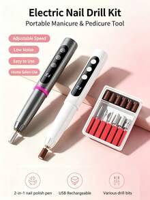 2-In-1 Nail Drill And UV LED Nail Lamp Set, Electric Nail File With Gel Curing Light, Suitable For Nail Art - Multicolor - View 2