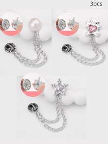 1/3/5pcs Multi-Functional Plastic & Metal Clothing And Trouser Leg Clips, Star-Shaped, Heart-Shaped, And Bow-Knot Faux Pearl Design, Non-Slip Pant Length Adjuster, Prevents Trouser Legs From Dragging On The Ground, Suitable For Jeans, - Multicolor - View 21